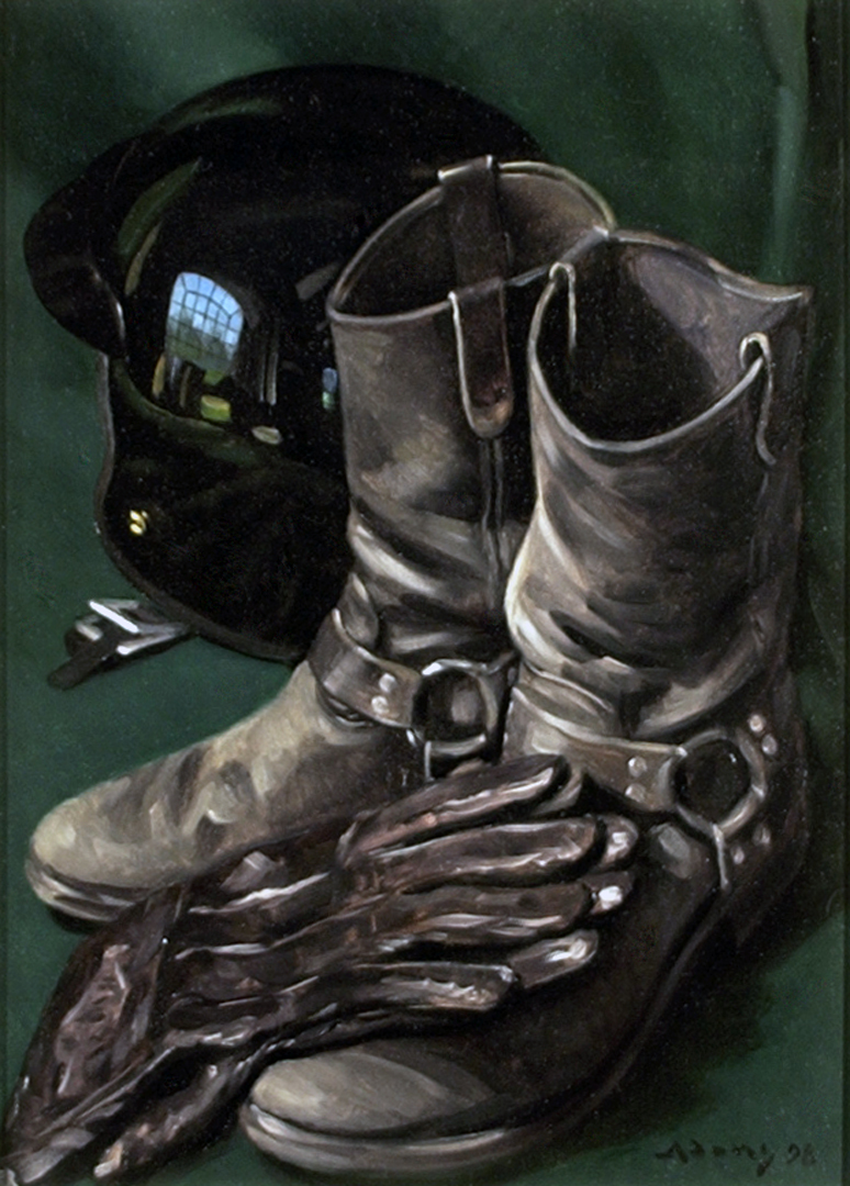 Mark Adams Studio: Friday Flashback - "Motorcycle helmet, boots and gloves"