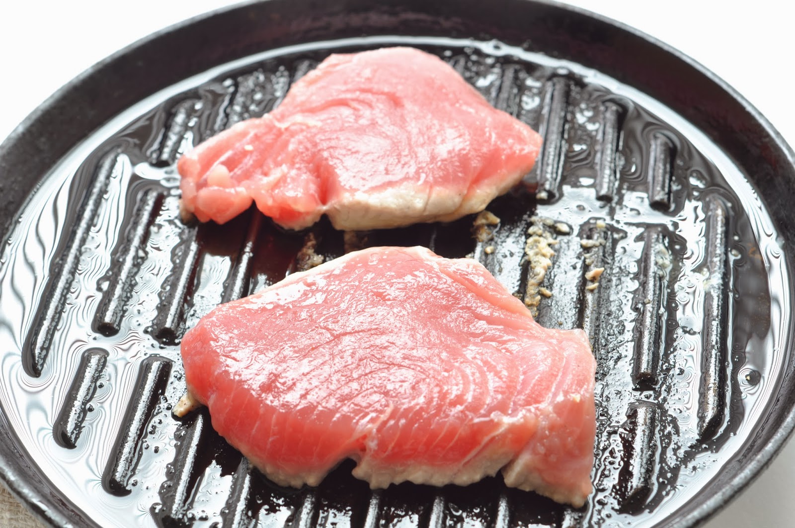 Simple Food Seared Tuna with Mexican Rice.