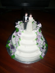 cake cakes garden theme stair flowers groom bride purple colour