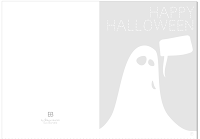 Tarjeta fantasma Halloween blanco y negro | Black and White Ghost Halloween Card to color by Eva barceló 