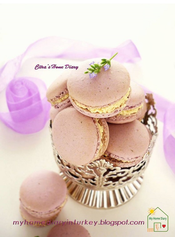 Citra's Home Diary Lavender Macarons with honey lavender white