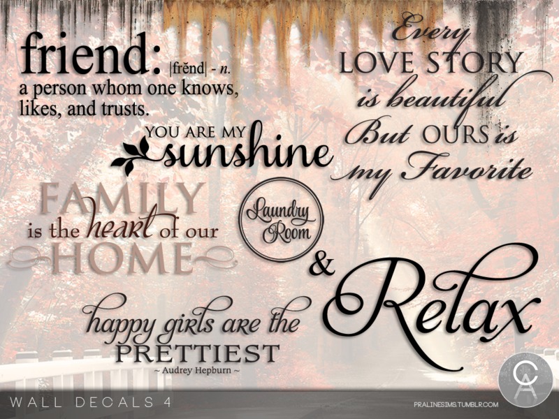 Sims 4 CC's The Best Wall Decals 4 by Pralinesims