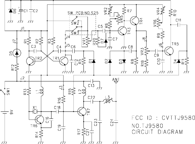 nikko evolution TJ9580 circuito diagrama - electronica transmisor emisora