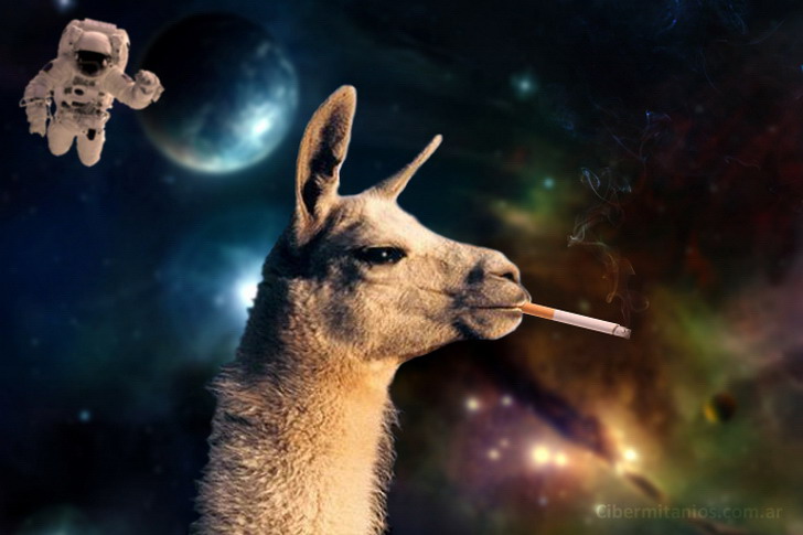 una llama en el espacio