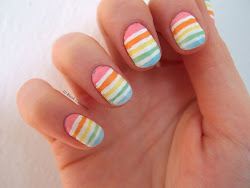 acrylic nails nail pastel rainbow displaying gt colours painted polish