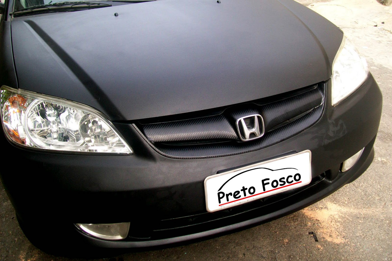 Ass Plotagens Honda Civic Preto Fosco