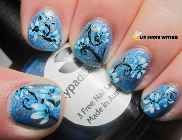 flowers on Lilypad Lacquer Bluebell