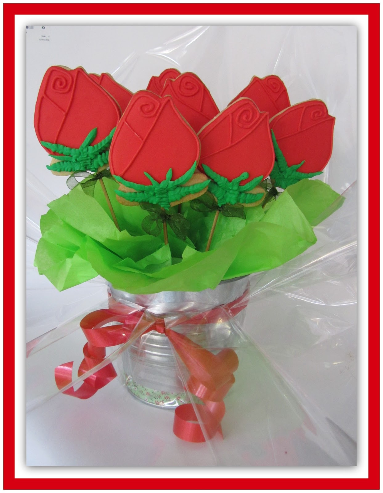 Galletas de Juguete: Ramo rosas galletizado!!