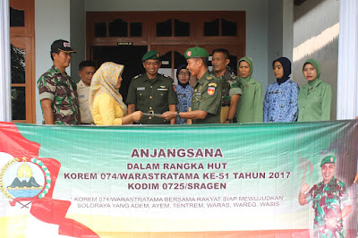PERINGATI HUT KOREM KE-51, KODIM 0725/SRAGEN ANJANGSANA KE RUMAH WARAKAWURI