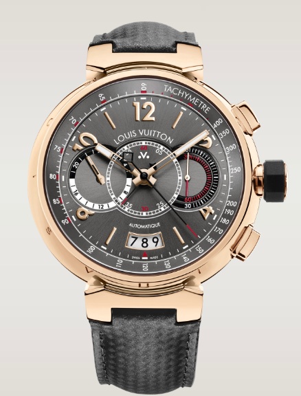 Luxury PLUS: Louis Vuitton Tambour Automatic Chronograph Rose Gold Voyagez