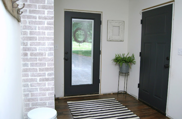 {Mudroom Progress} Painted interior doors with Sherwin Williams Iron Ore