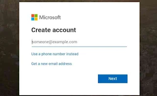 Buat akun hotmail atau outlok Microsoft id