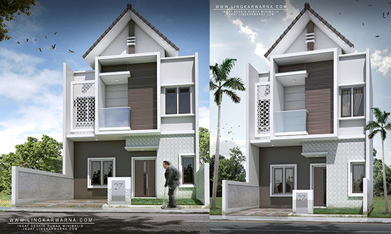 Desain rumah minimalis ukuran 6x12 meter 3 kamar tidur 2 lantai + DENAH