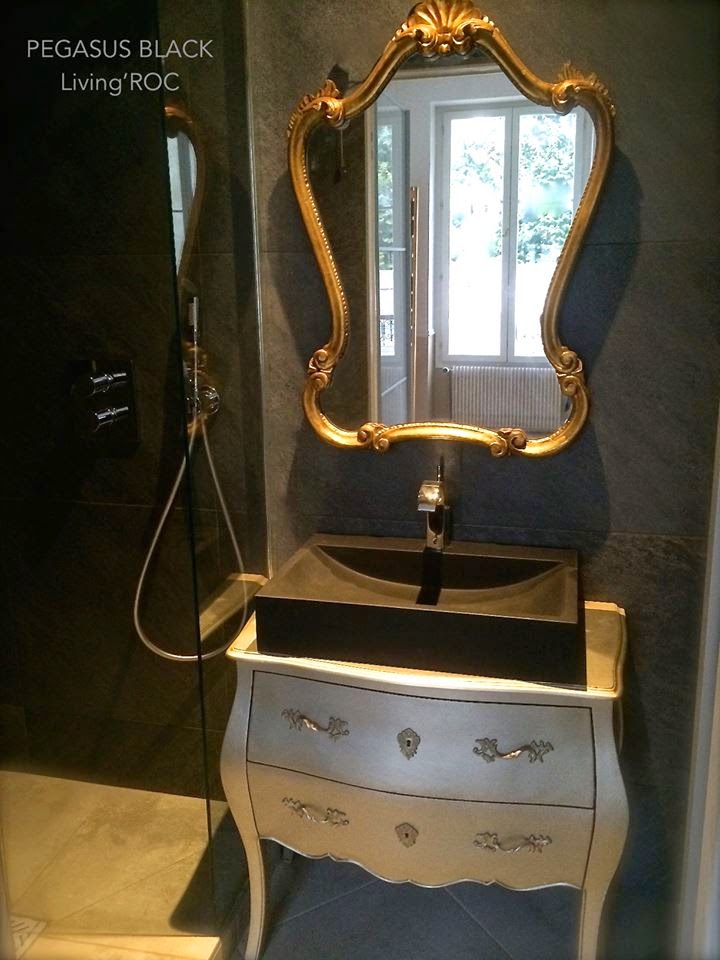 LivingRoc USA-The Blog: Black Granite bathroom sinks….