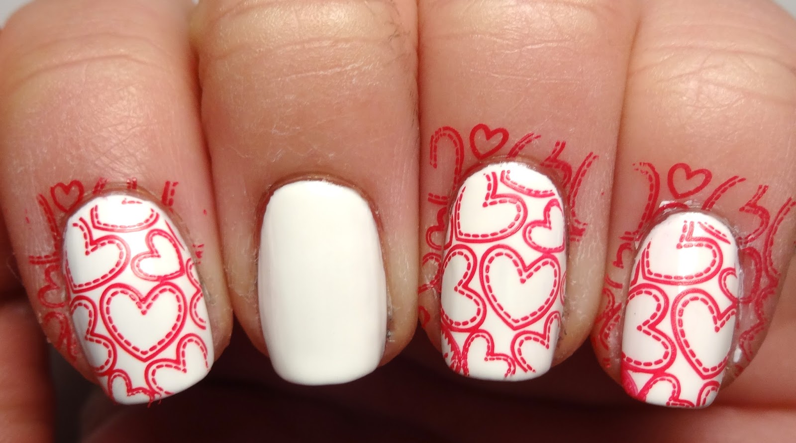 Heart Stamped Nails