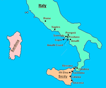 Roma Southern Italy Sorrento - Map 
