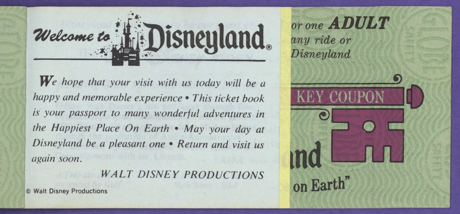 Vintage Disneyland Tickets Magic Kingdom Club Ticket Book September 1976