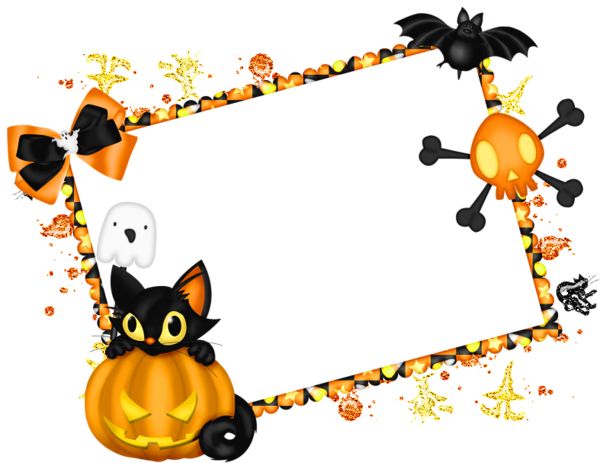 happy halloween frames for greeting cards and windows stickers