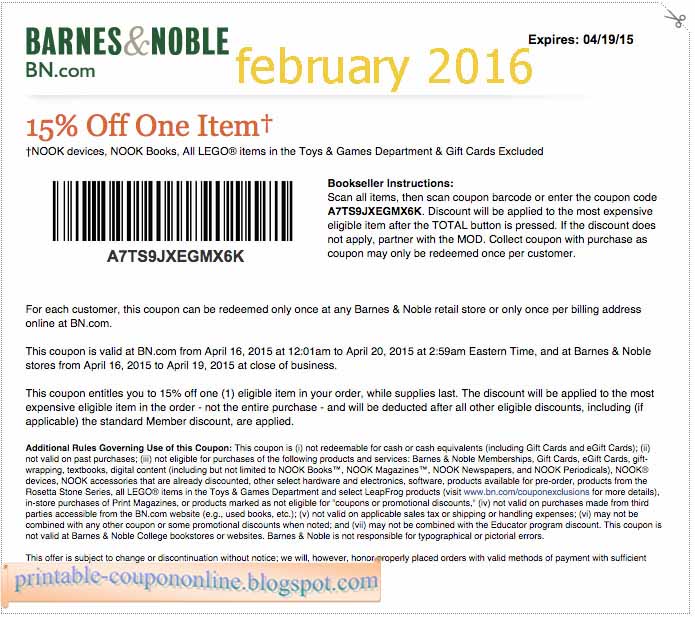 Printable Coupons 2022 Barnes and Noble Coupons