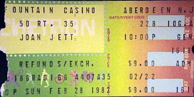 Joan Jett at The Fountain Casino ticket stub