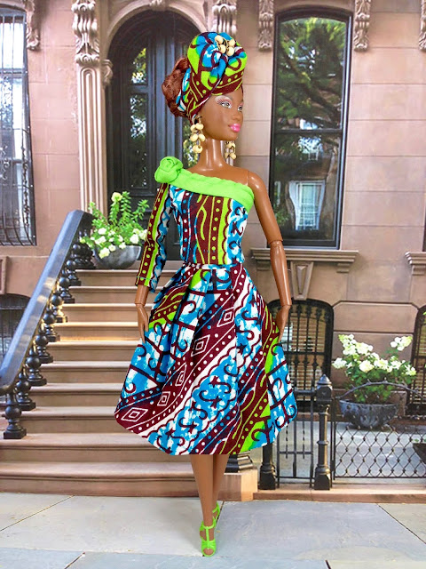 Pleated Skirt in African Print