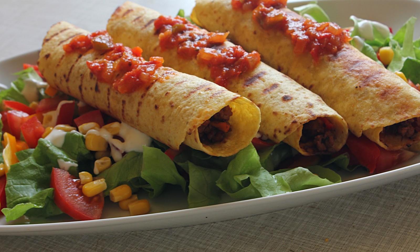 Pudica's Food Corner Taco Flautas with Homemade Salsa