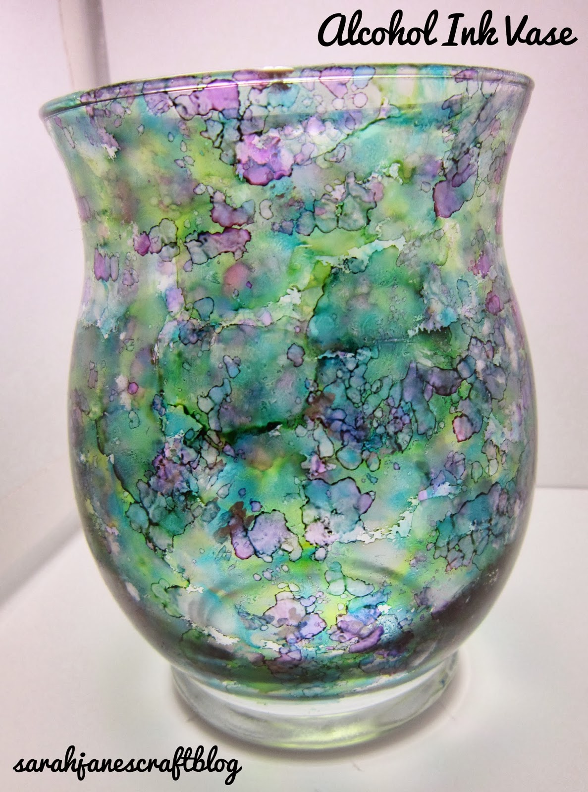 Alcohol Ink Glass Vase