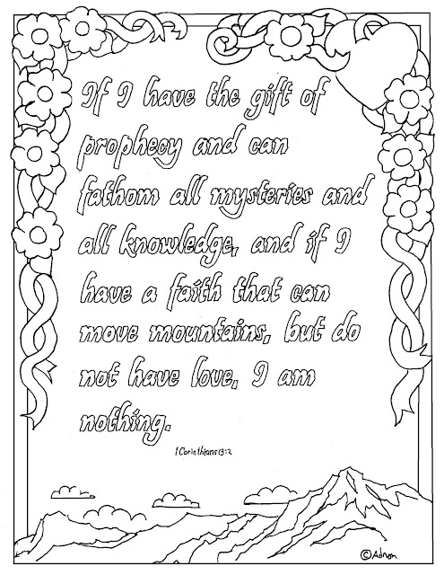 Coloring Pages for Kids by Mr. Adron: Printable 1 Corinthians 13:2