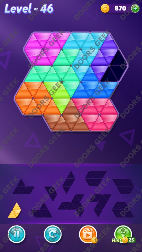 Block! Triangle Puzzle Master Level 46 Solution Doors Geek