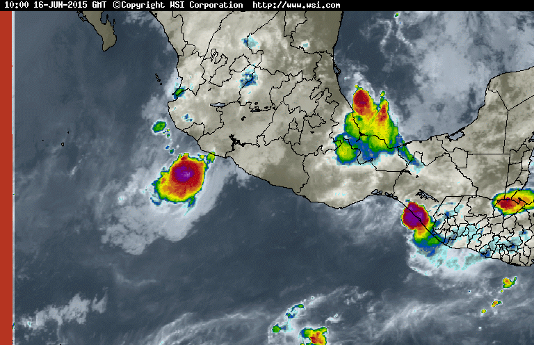 KIKKA: Huracán CARLOS 2015 TRAYECTORIA categoria ALERTA 14 15 16 JUNIO