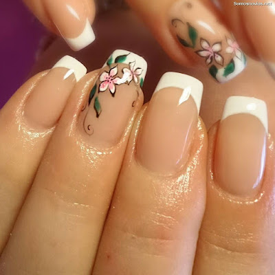 Uñas de novia con flores Uñas de novia con flores