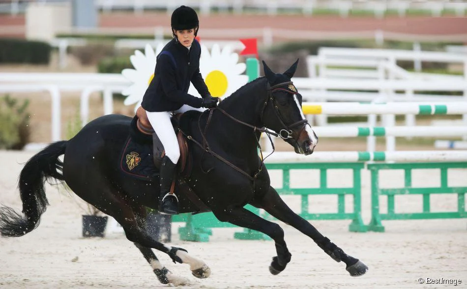 Charlotte Casiraghi and Guillaume Canet compete in the International Jumping in Cagnes,