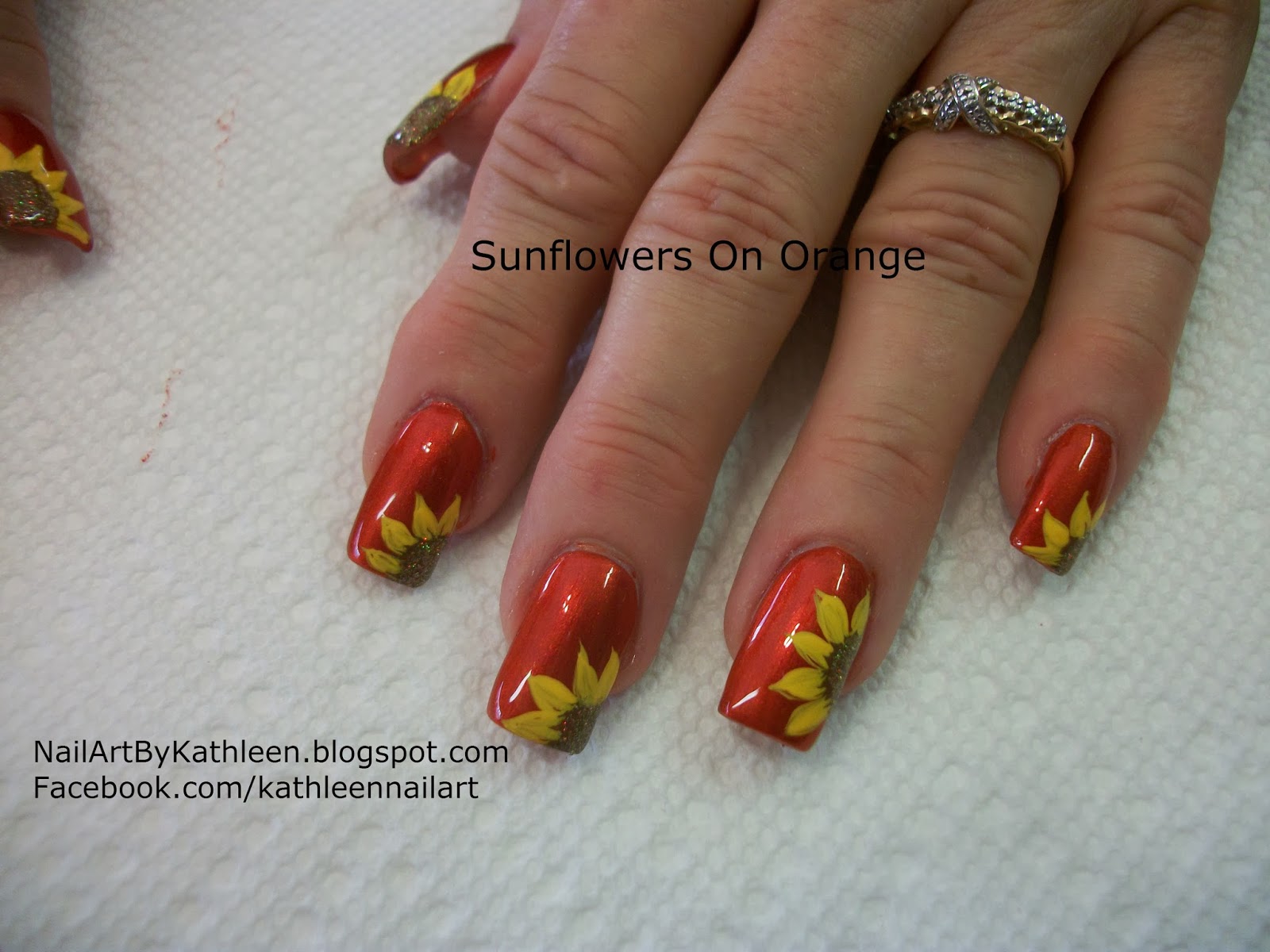 7. Sunflower Nail Art with Acrylic Paint - wide 5