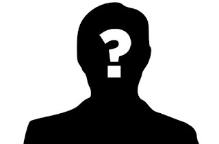 A silhouette image of a person with Question mark on him