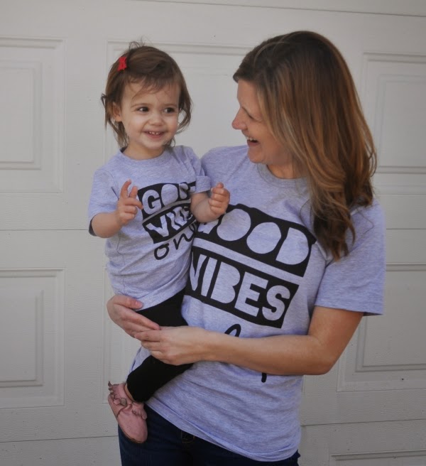 mommy and baby good vibes only tee