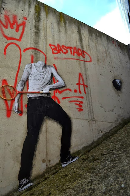 "Jouer Sa Tete" New Street Art Piece By Levalet On The Streets of Paris, France. 2