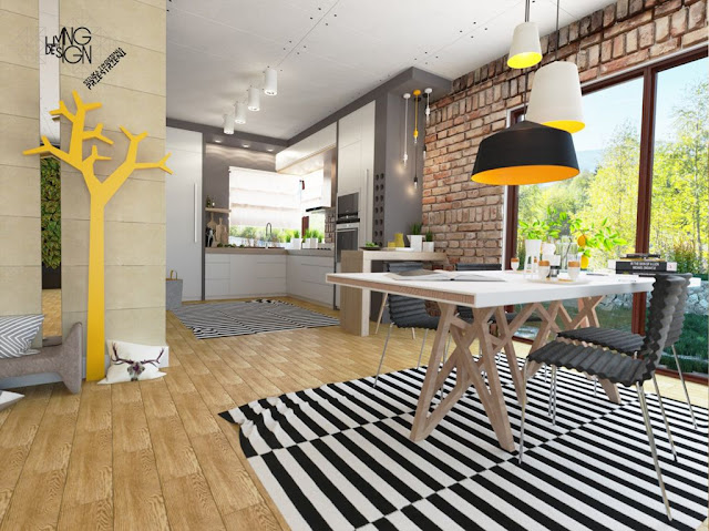 Pequena cozinha integrada à sala: bem planejada, delicada e moderna. Achados de Decoração