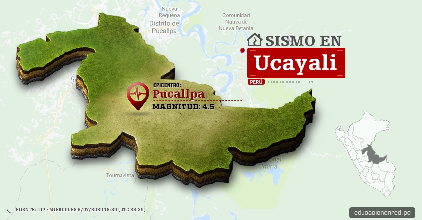 Temblor en Ucayali de Magnitud 4.5 (Hoy Miércoles 8 Julio 2020) Sismo - Epicentro - Pucallpa - Coronel Portillo - IGP - www.igp.gob.pe Temblor en Ucayali de Magnitud 4.5 (Hoy Miércoles 8 Julio 2020) Sismo - Epicentro - Pucallpa - Coronel Portillo - IGP - www.igp.gob.pe