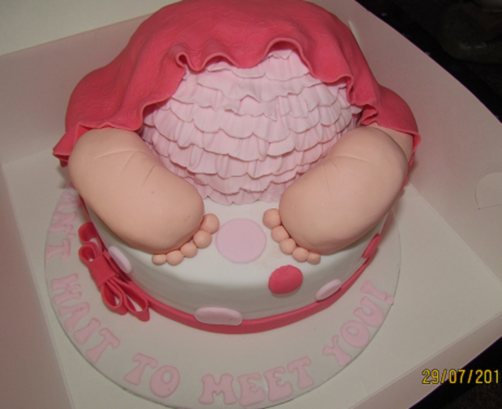 Gorgeous baby girl baby shower cake.