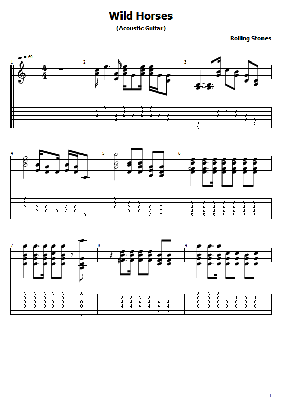 Wild Horses Tabs The Rolling Stones. How To Play Wild Horses On Guitar Tabs & Sheet Online