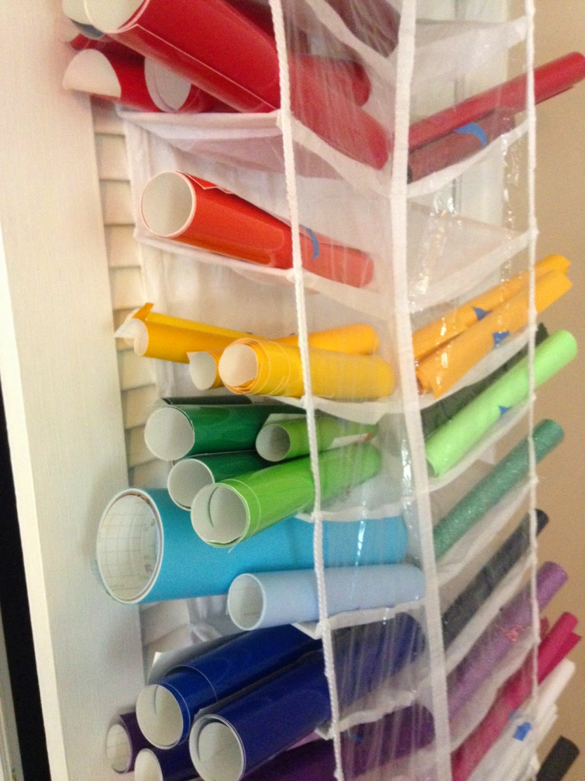 HTV and Vinyl Storage in an Over the Door Shoe Organizer (Bigger