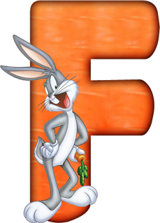 Abecedario Anaranjado con Bugs Bunny. Orange Alphabet with Bugs Bunny.