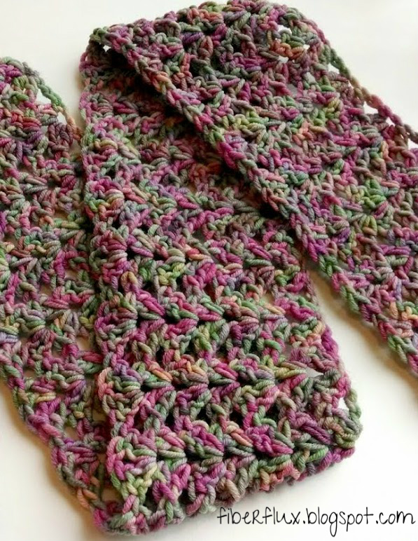 Fiber Flux Free Crochet Pattern Tulip Tree Scarf