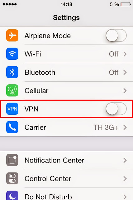 Pengaturan Internet VPN iOS Pengaturan Internet VPN iOS
