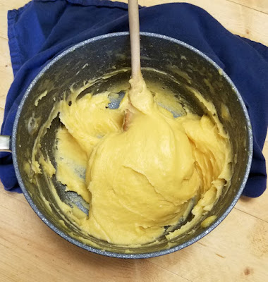 choux dough in saucepan