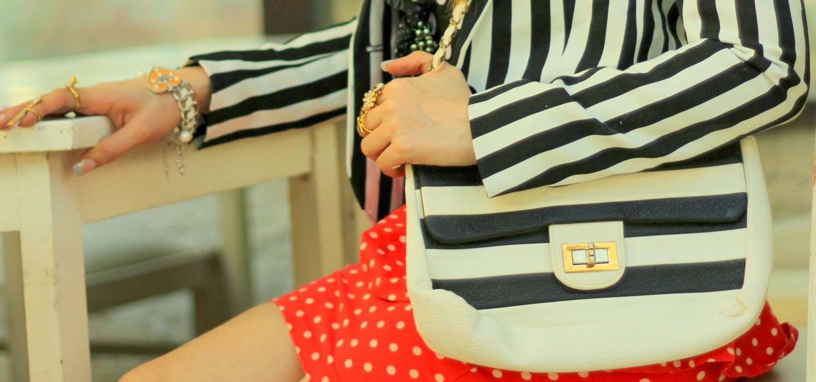 Black & White Stripe Bag
