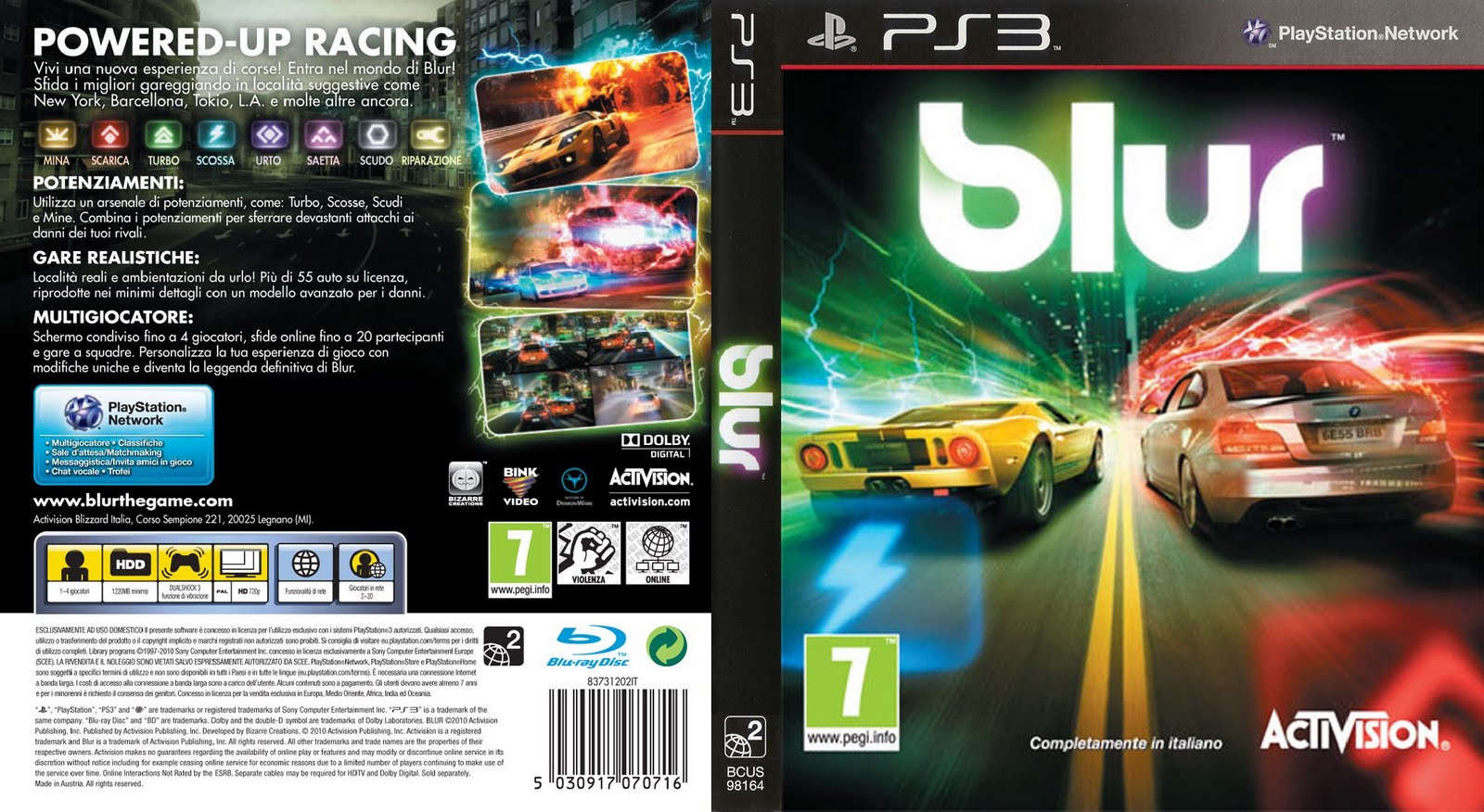Caratula de Blur PlayStation 3 (DVD) Super Caratulas y Covers Gratis
