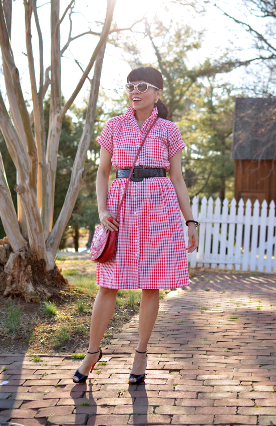 Outfit with gingham dress