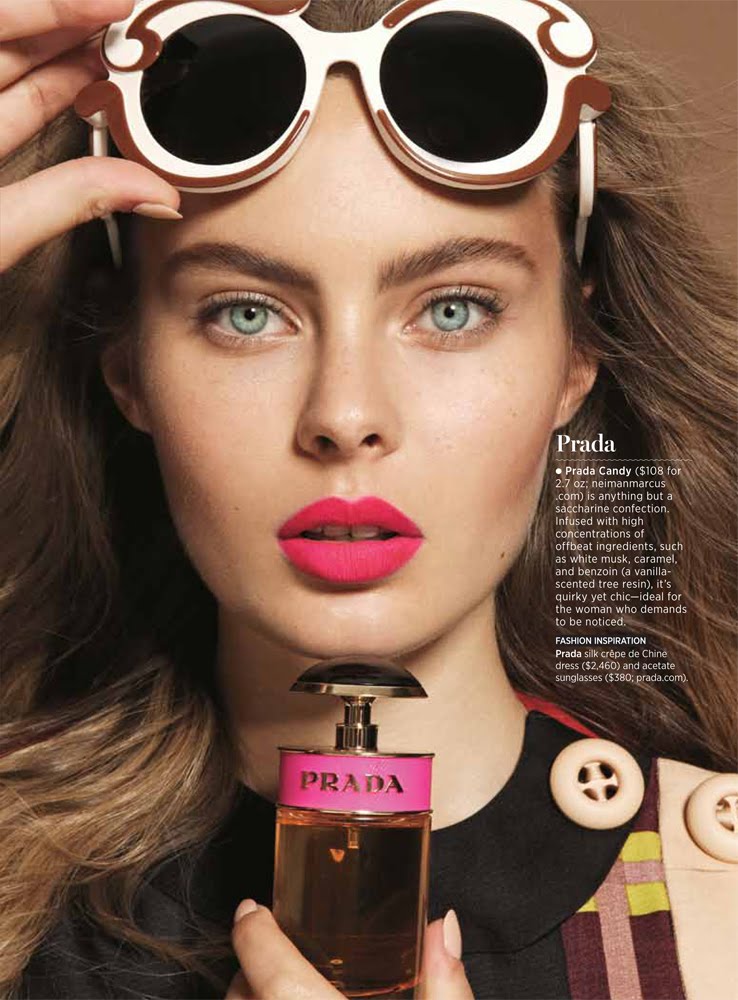 Perfume editorial images with model Amanda Streich, Shape Magazine