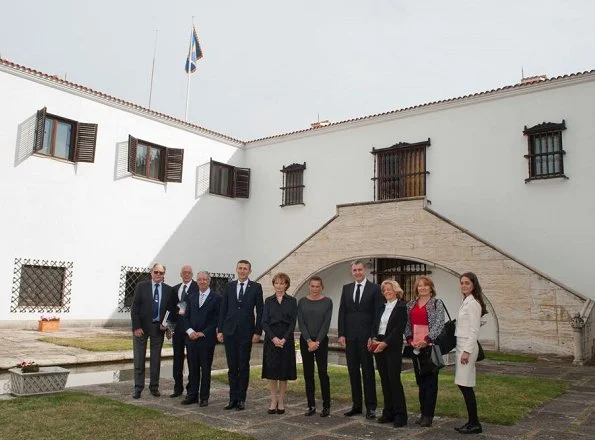 Princess Stephanie of Monaco met with Princess Margareta and Prince Radu of Romania at Elisabeta Palace, Bucharest